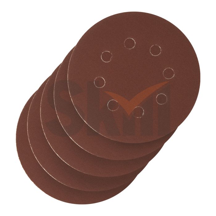 Круг абразивный на ворсовой подложке под "липучку", перфорированный, P 240, 125 мм, 5 шт.// Сибртех