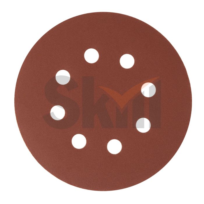Круг абразивный на ворсовой подложке под "липучку", перфорированный, P 320, 125 мм, 5 шт.// Сибртех