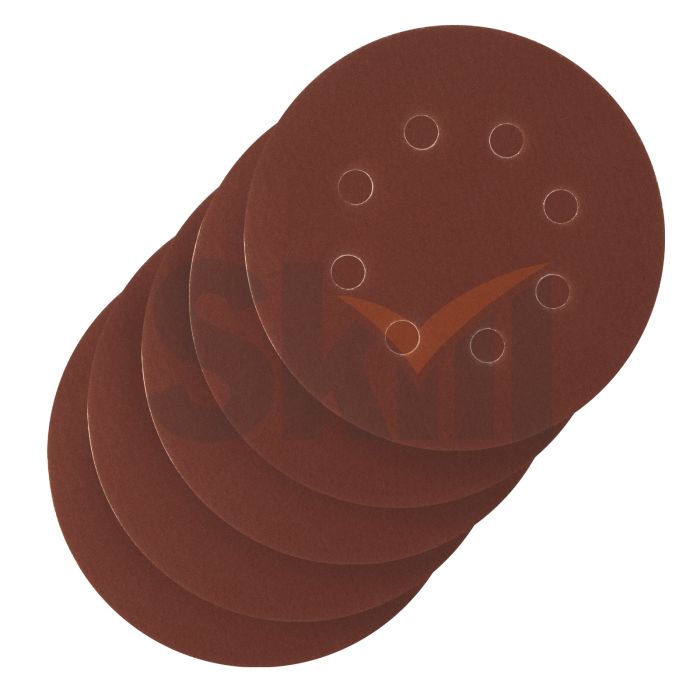 Круг абразивный на ворсовой подложке под "липучку", перфорированный, P 400, 125 мм, 5 шт.// Сибртех