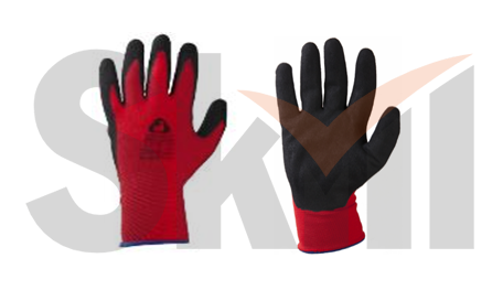 Защитные промышленные перчатки из полиэстера - XL с рельефным нитриловым покрытием