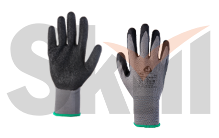 Защитные промышленные перчатки из полиэстера - S с рельефным латексным покрытием