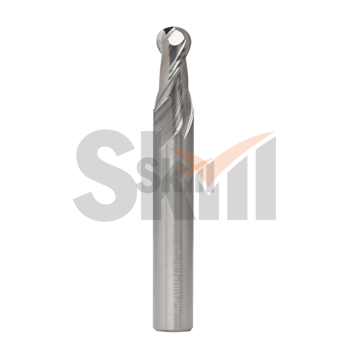 Концевая сферическая фреза для алюминиевых сплавов, 2 зуба, HRC 45 20х40х100 R10