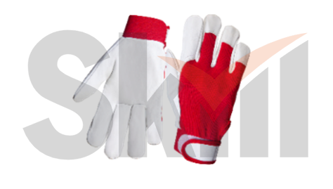 Кожаные рабочие перчатки Mechanic  с тыльной стороной из хлопка - L