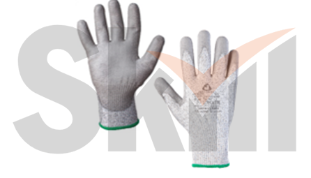 Промышленные трикотажные перчатки - L для защиты от порезов (5 класс) с полиуретановым покрытием