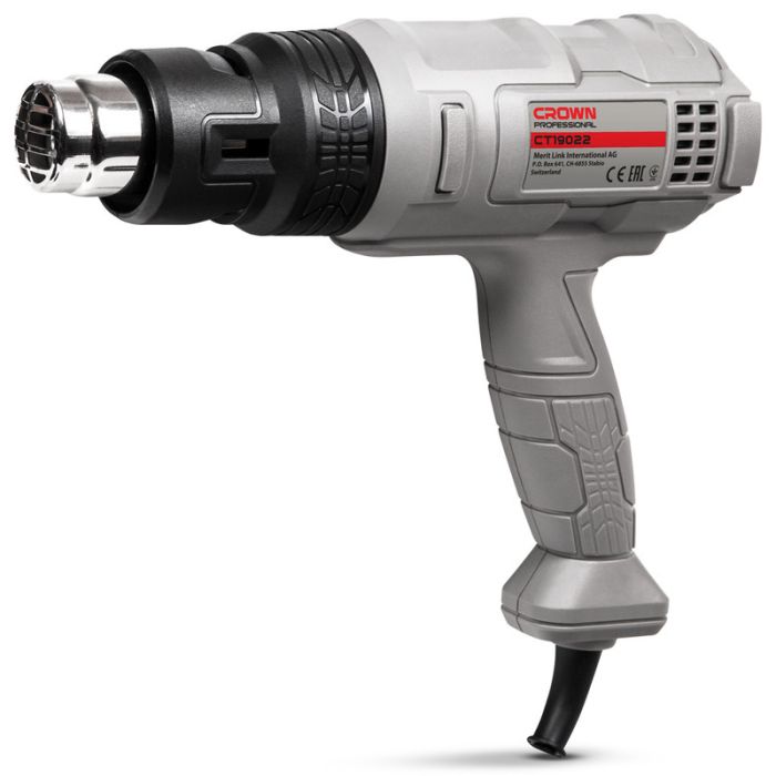 CT19022K Фен технический CROWN 1800Вт, 50/450/550 °C, 250/250/500 л/мин