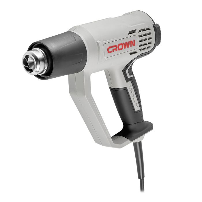 CT19042K CROWN Фен технический, 2000Вт, 50/50-650/50/650°C, 600/300/600 л/мин, 0,68кг, картон