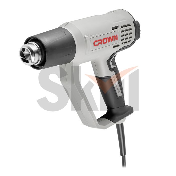 CT19042K CROWN Фен технический, 2000Вт, 50/50-650/50/650°C, 600/300/600 л/мин, 0,68кг, картон