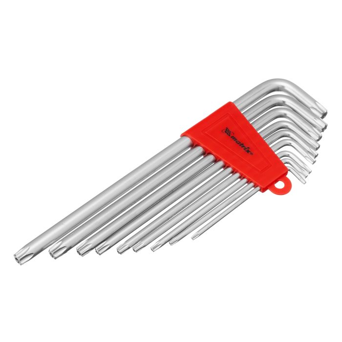 Набор ключей имбусовых TORX, 9 шт., T10-T50, CrV, экстра-длин, сатин.// Matrix