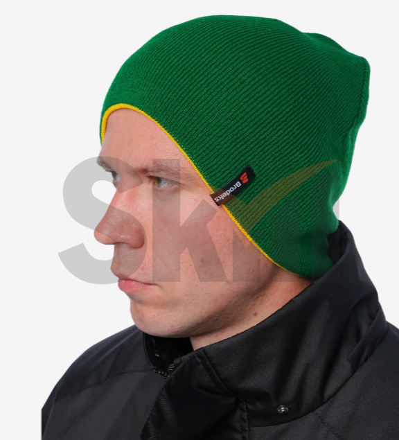 Шапка Brodeks Light Bicolor зеленый-желтый