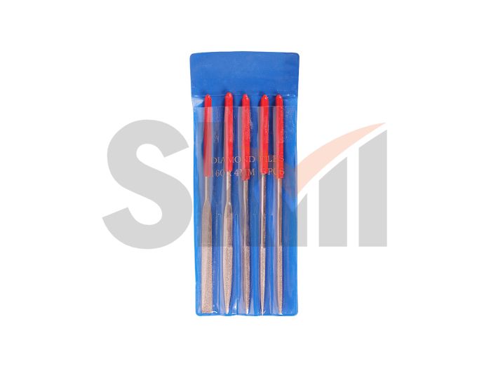 Набор надфилей алмазных 4x160мм (5 шт., кр,полукр,плск,квдр,трхгр)