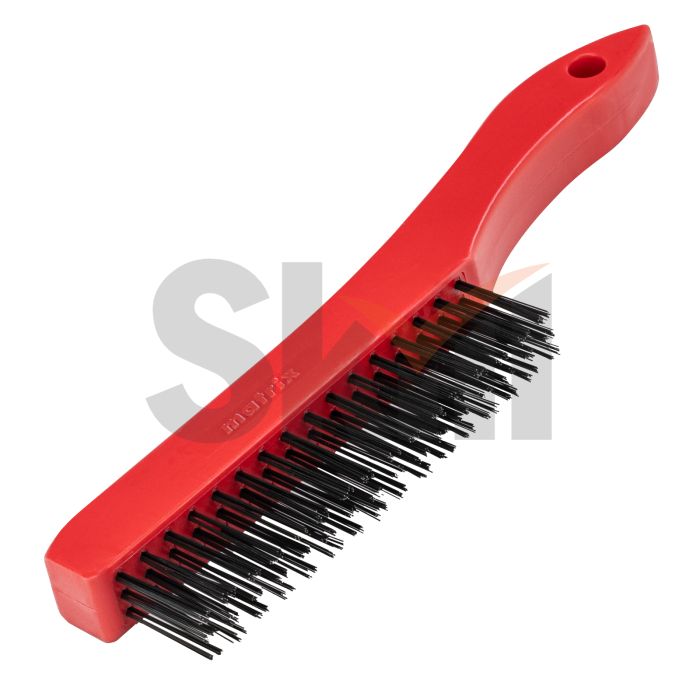 Щетка зачистная трехрядная, закаленная прямая проволока с пластиковой ручкой Matrix