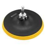 Тарелка опорная для дрели и УШМ с липучкой, 125 мм, стандартная, с адаптером c М14 на d8 Denzel