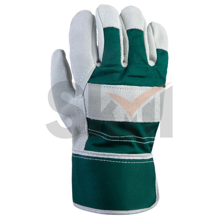 Комбинированные перчатки из кожи и хлопка