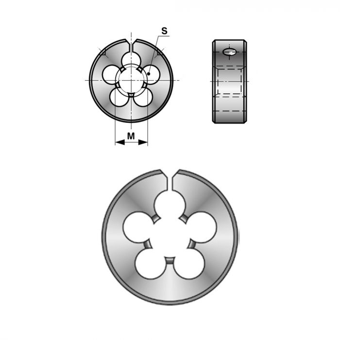 Плашка разрезная Bucovice Tools М18х1,5 HSS 6g 50,8х15,9мм 440182E