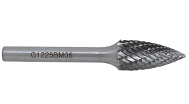 Борфреза параболическая с точечным торцом G 16х25 M08 двойная насечка с покрытием