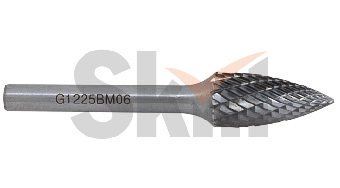 Борфреза параболическая с точечным торцом G 16х25 M08 двойная насечка с покрытием