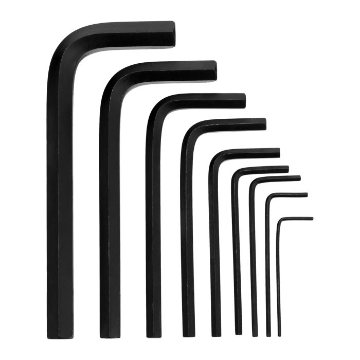 Набор ключей имбусовых HEX, 1,5–10 мм, CrV, 9 шт., оксидированные, короткие// Matrix