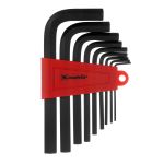 Набор ключей имбусовых HEX, 2,0–12 мм, CrV, 9 шт., короткие, оксидированные// Matrix