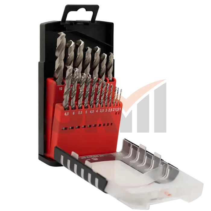 Набор сверл спиральных ц/х HSS-М2 из 19 предметов (1-10) х0,5 мм (Р6М5)