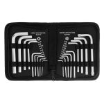 Набор ключей имбусовых HEX-TORX, 18 шт., HEX 1,5–10 мм, T10-T50, CrV, короткие, сатин.// Matrix