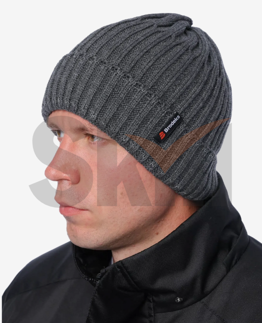 Шапка Brodeks Regular Fleece Lining т.серый