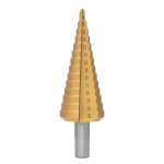 Ступенчатое сверло с прямой канавкой HSS M2, покрытие TiN-GOLD, 4-20 мм