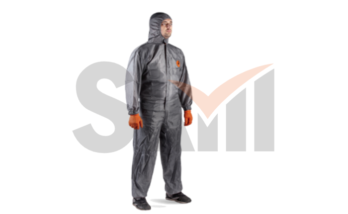 Комбинезон многоразовый защитный из полиэфирной ткани серый -M