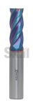 Концевая фреза с угловым радиусом 4 зуба, HRC 65, Nano Blue, удлиненная  6х25х75 R0,5