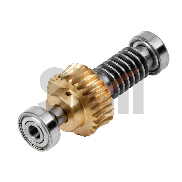Вал червячный с шестерней и 2-мя подшипниками в сборе