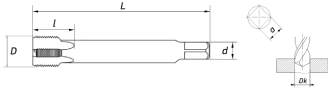 Метчик маш/руч трубный G 1/2" (HSS М2) Р6М5
